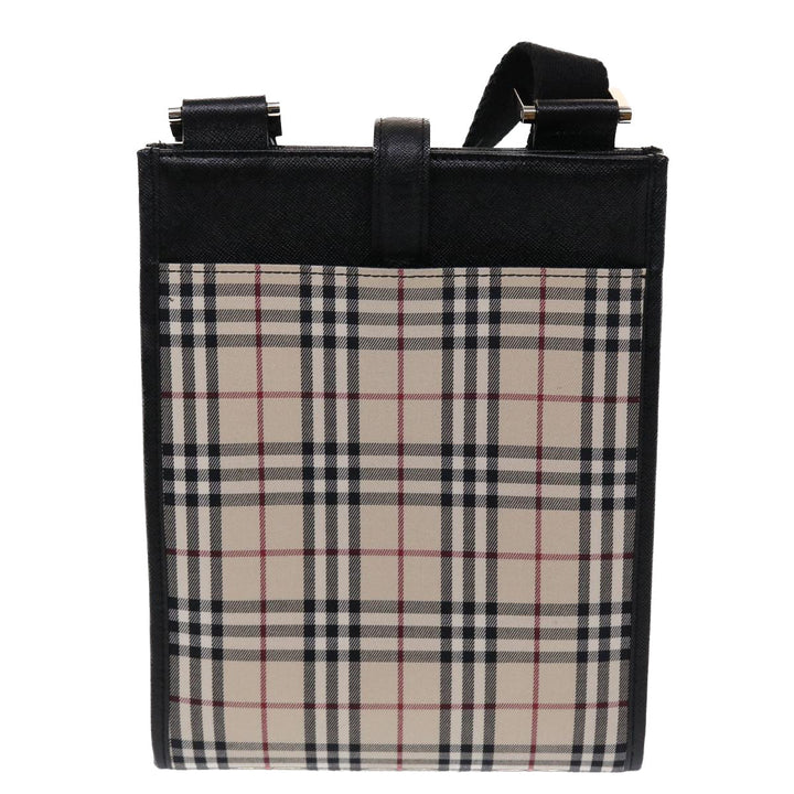 Burberry Nova Check Shoulder Bag Canvas Beige Black Red Auth yk7666B
