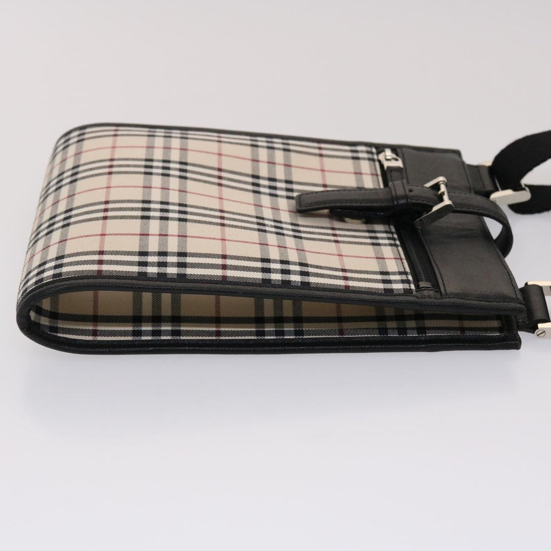 Burberry Nova Check Shoulder Bag Canvas Beige Black Red Auth yk7666B