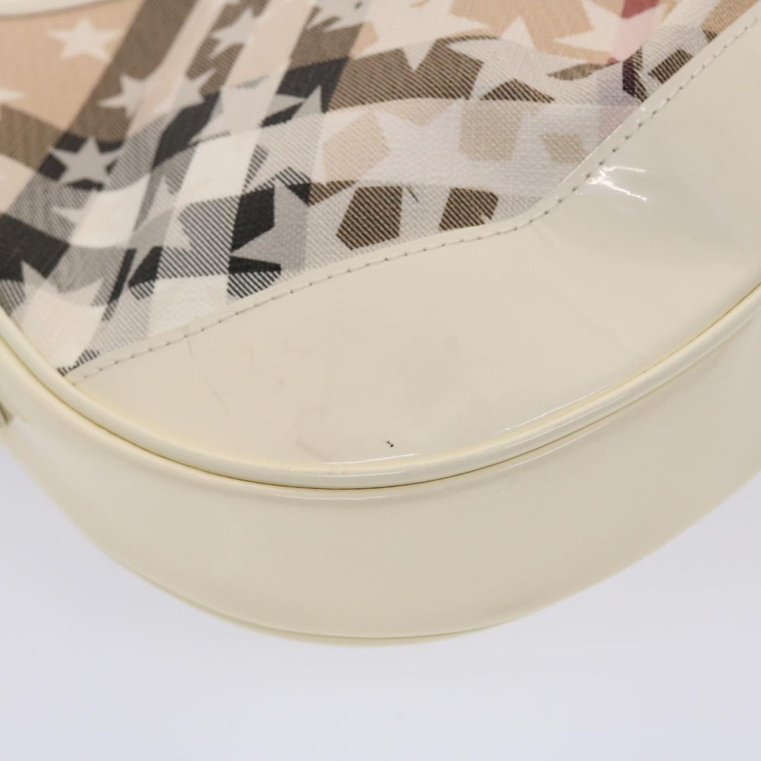 BURBERRY Nova Check Shoulder Bag PVC Leather Beige Auth yk7693B