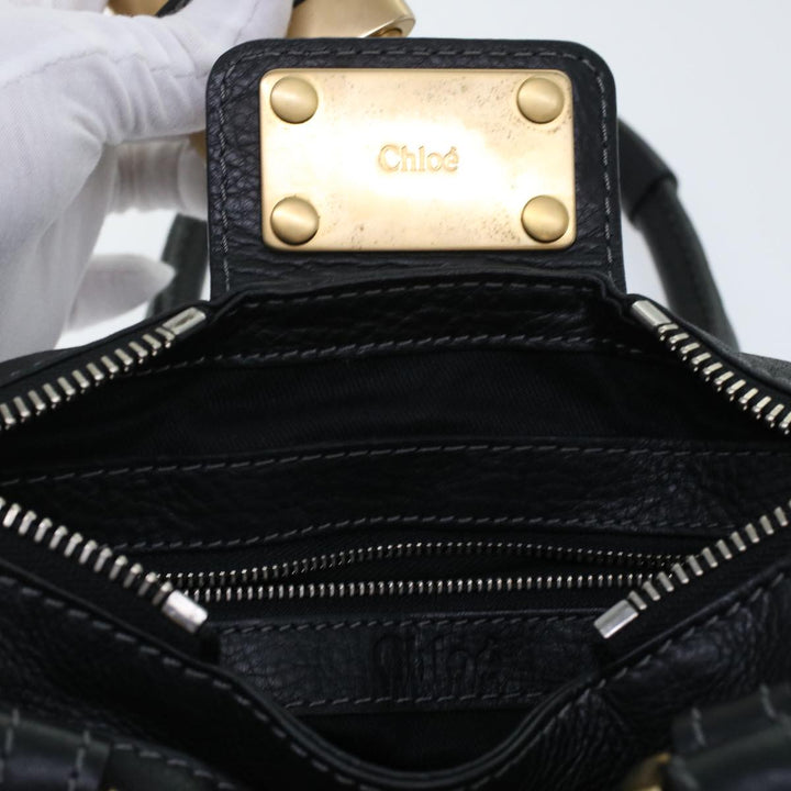 Chloe Paddington Shoulder Bag Leather Black yk7761