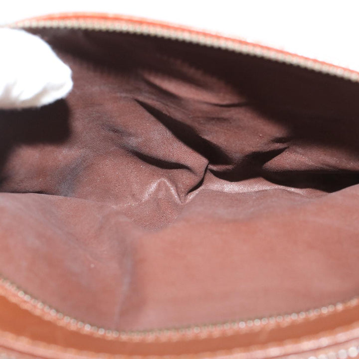 BurberrySs Clutch Bag Leather Brown Auth yk7778