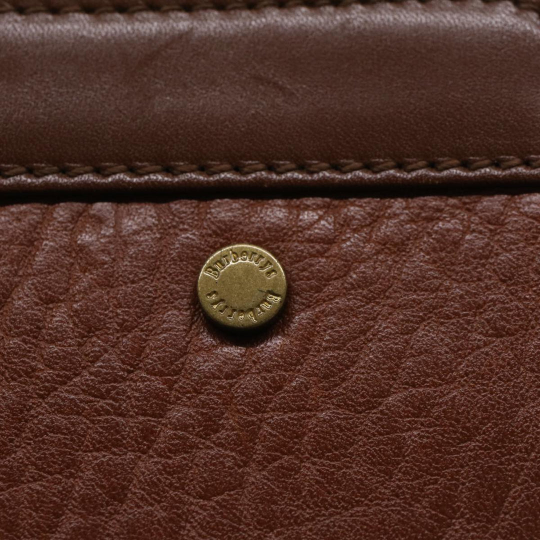 BurberrySs Clutch Bag Leather Brown Auth yk7778