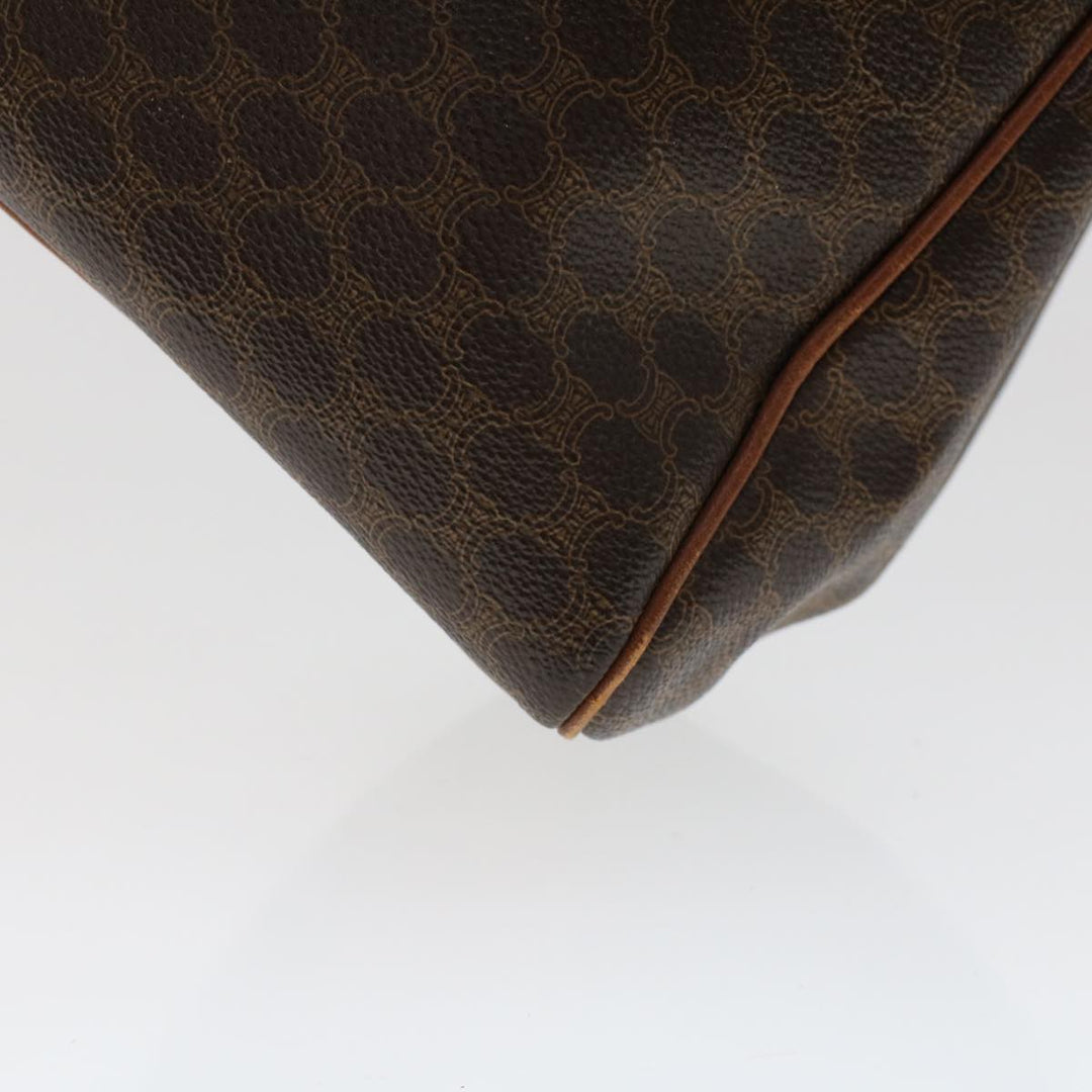 Celine Macadam Canvas Hand Bag PVC Leather 2Set Brown 7839B