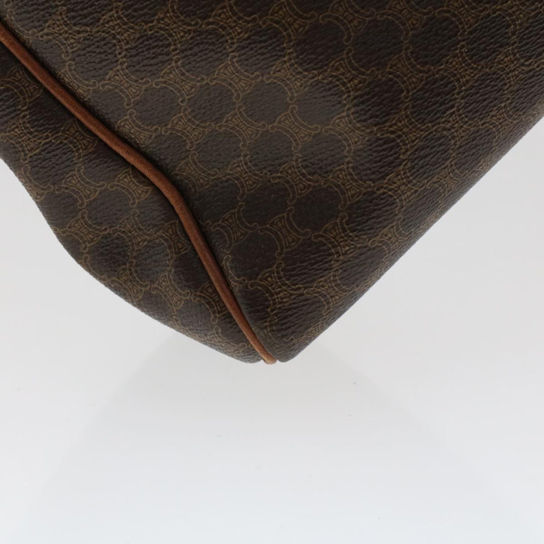 Celine Macadam Canvas Hand Bag PVC Leather 2Set Brown 7839B