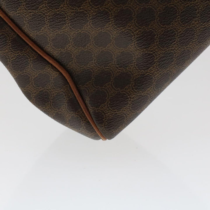 Celine Macadam Canvas Hand Bag PVC Leather 2Set Brown 7839B