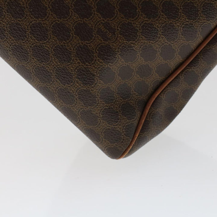 Celine Macadam Canvas Hand Bag PVC Leather 2Set Brown 7839B