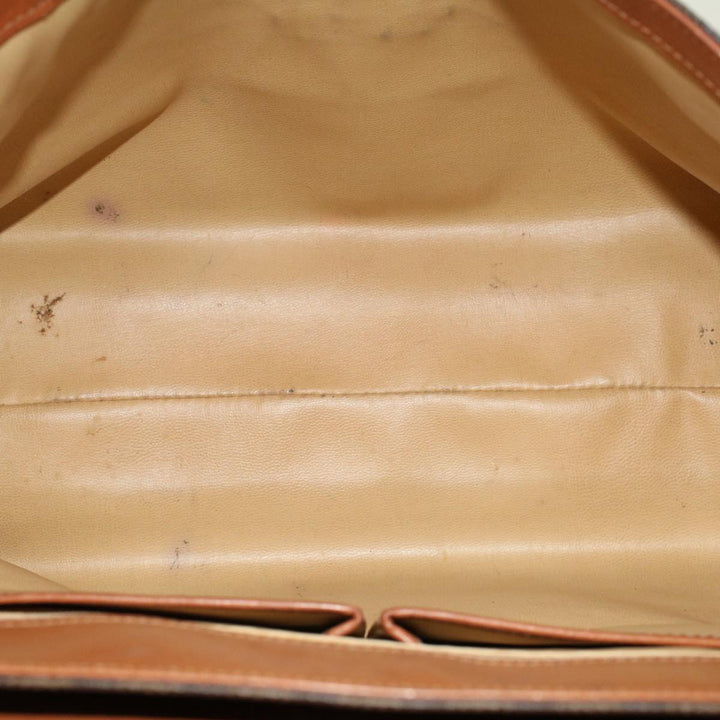 Celine Macadam Canvas Hand Bag PVC Leather 2Set Brown 7839B