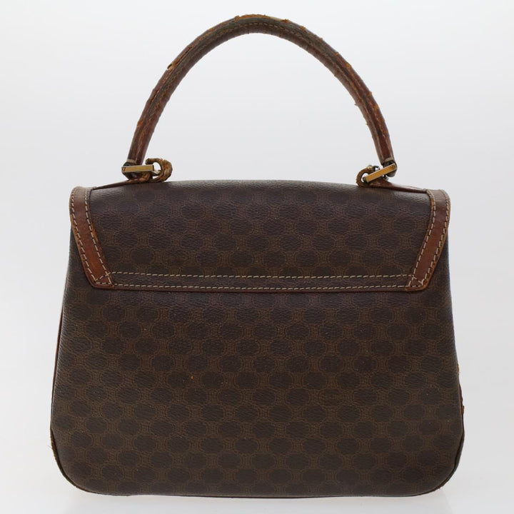Celine Macadam Canvas Hand Bag PVC Leather 2Set Brown 7839B