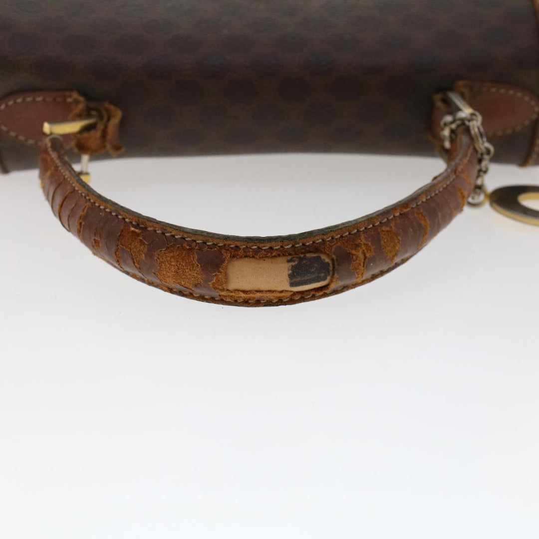 Celine Macadam Canvas Hand Bag PVC Leather 2Set Brown 7839B