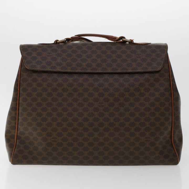 Celine Macadam Canvas Hand Bag PVC Leather 2Set Brown 7839B