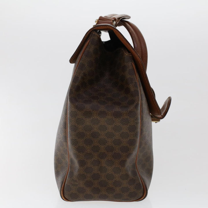 Celine Macadam Canvas Hand Bag PVC Leather 2Set Brown 7839B