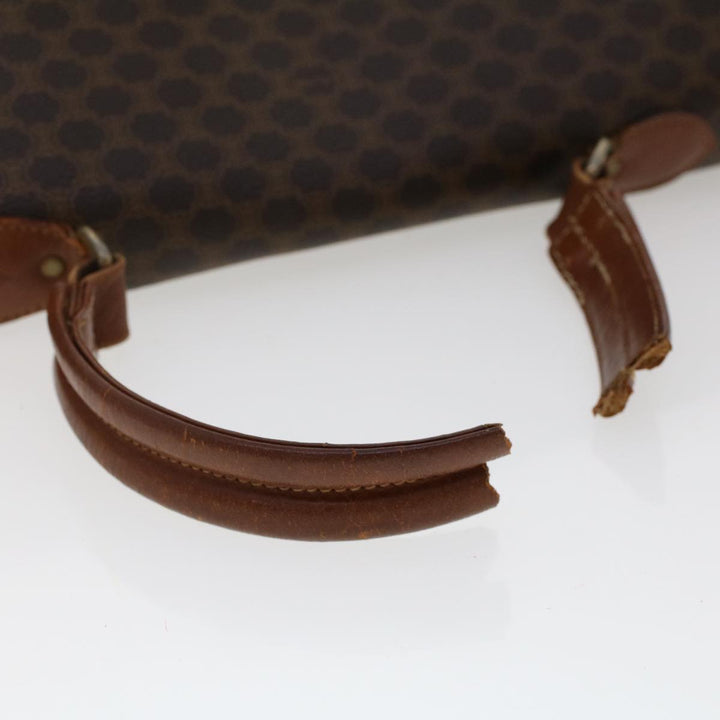 Celine Macadam Canvas Hand Bag PVC Leather 2Set Brown 7839B