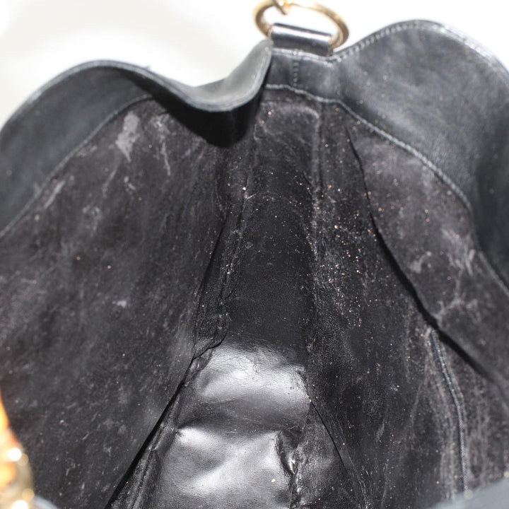 GUCCI Bamboo Shoulder Bag Leather 2way Black 001.2058.1577.0  yk8007B