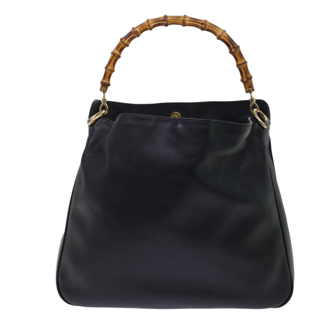 GUCCI Bamboo Shoulder Bag Leather 2way Black 001.2058.1577.0  yk8007B