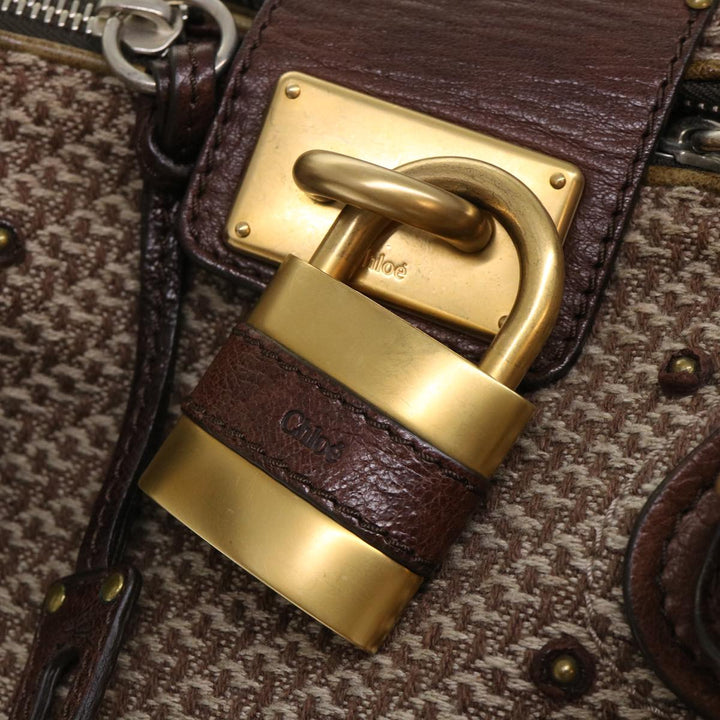 Chloe Paddington Boston Bag Wool Brown 03-07-51-5267 yk8036