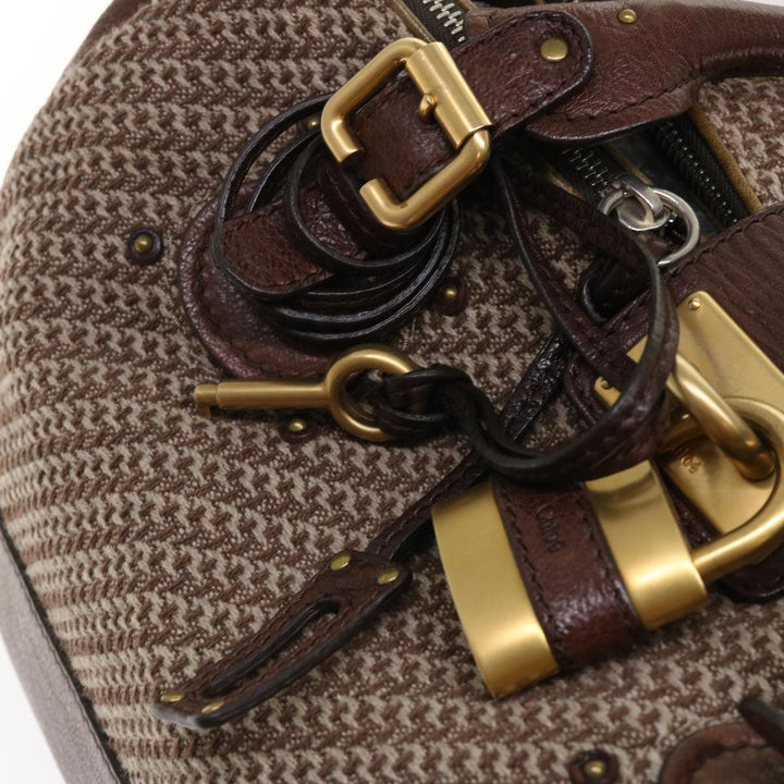 Chloe Paddington Boston Bag Wool Brown 03-07-51-5267 yk8036