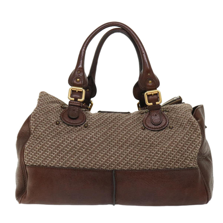 Chloe Paddington Boston Bag Wool Brown 03-07-51-5267 yk8036