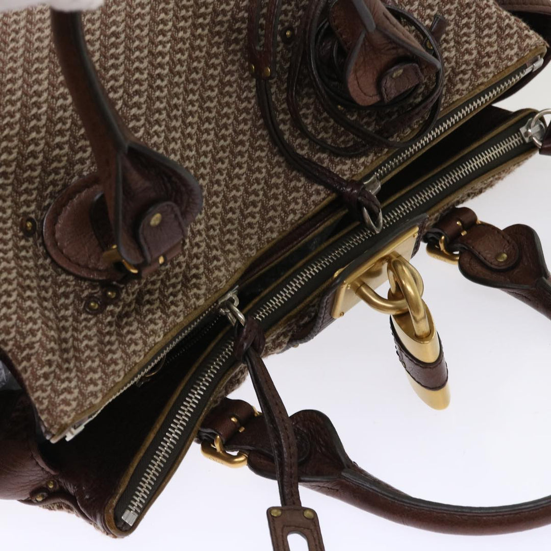 Chloe Paddington Boston Bag Wool Brown 03-07-51-5267 yk8036