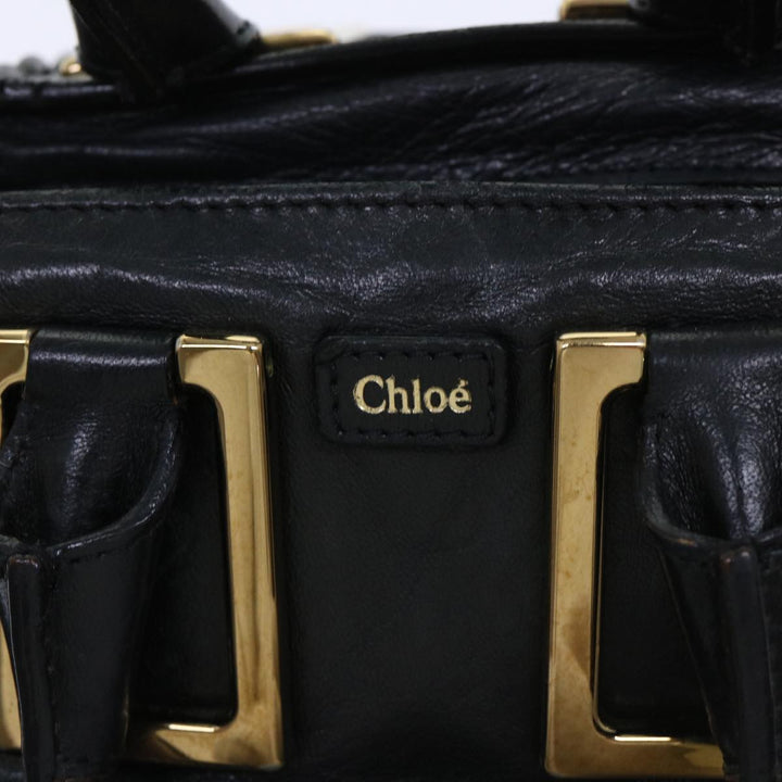 Chloe Etel Hand Bag Leather 2way Black yk8275