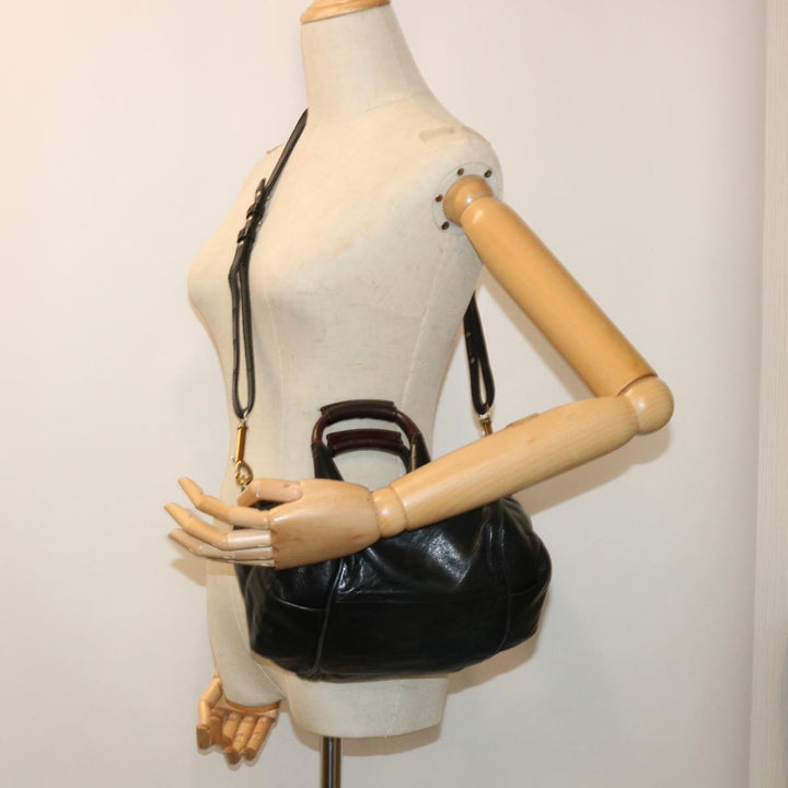 Chloe Etel Hand Bag Leather 2way Black yk8275
