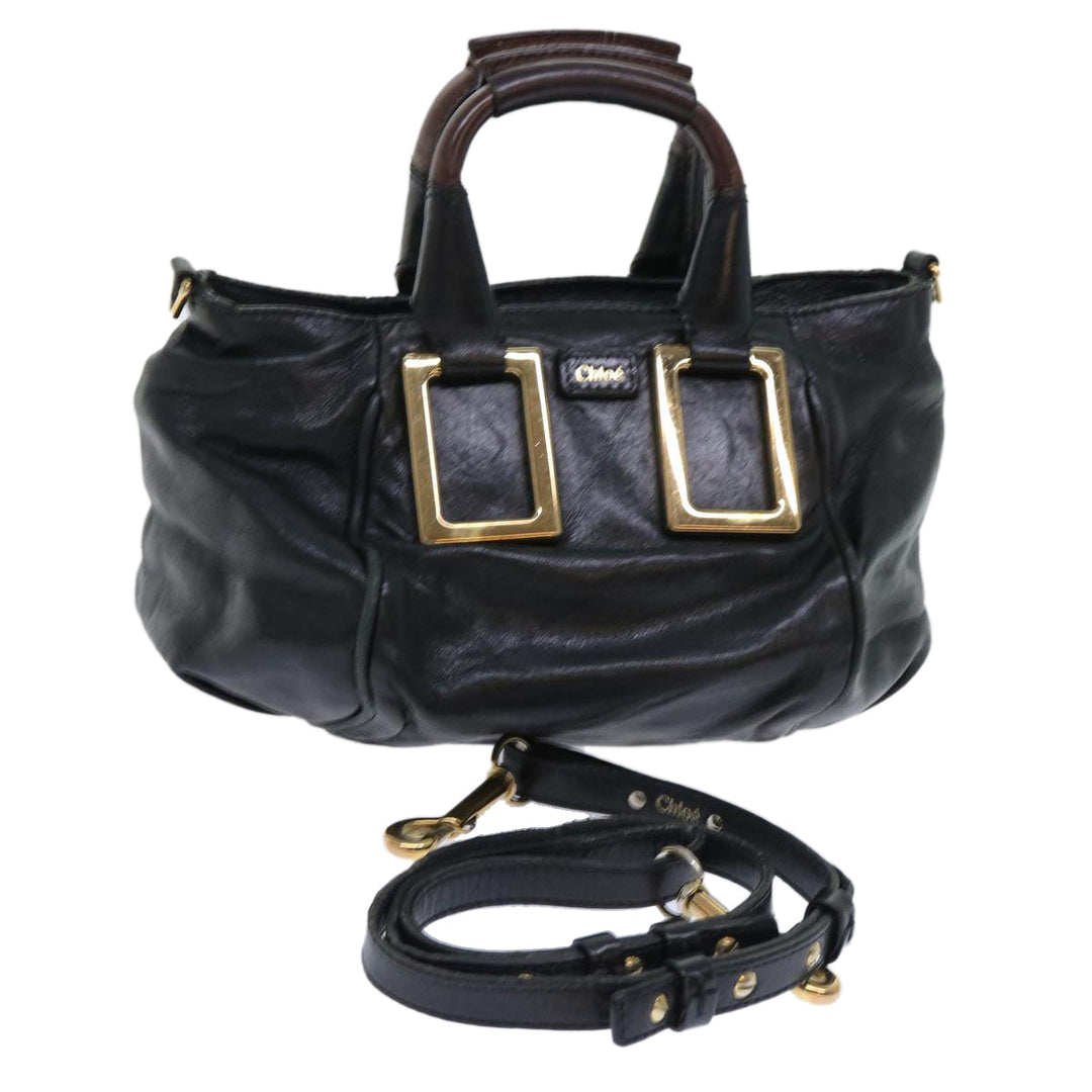 Chloe Etel Hand Bag Leather 2way Black yk8275