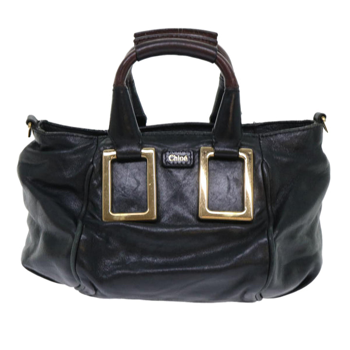 Chloe Etel Hand Bag Leather 2way Black yk8275