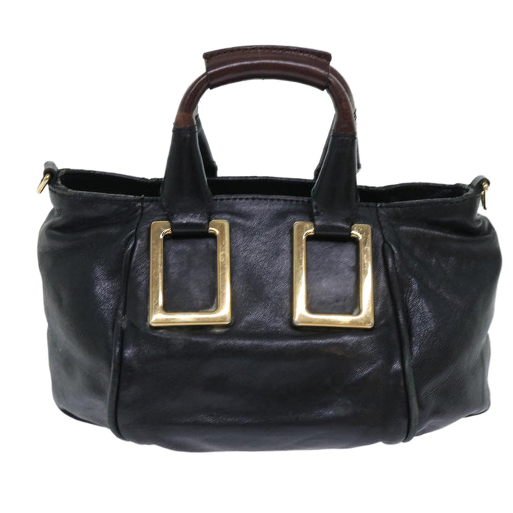Chloe Etel Hand Bag Leather 2way Black yk8275