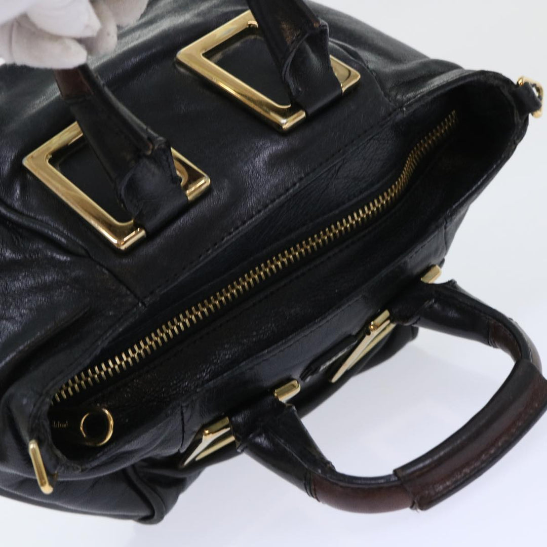 Chloe Etel Hand Bag Leather 2way Black yk8275