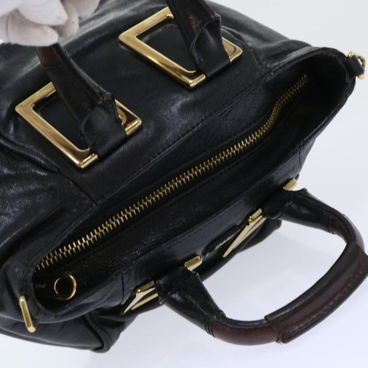 Chloe Etel Hand Bag Leather 2way Black yk8275