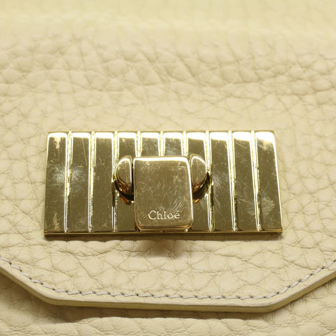 Chloe Chain Sally Shoulder Bag Leather Beige yk8515