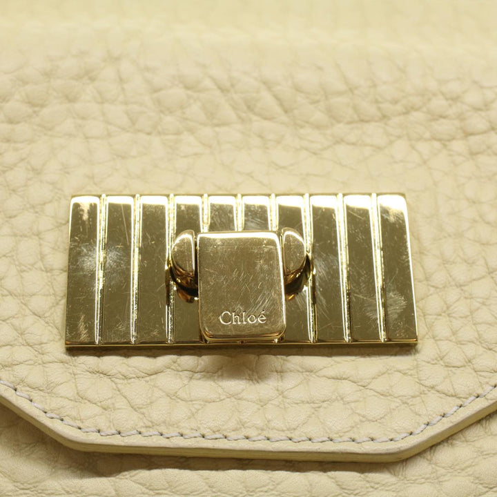 Chloe Chain Sally Shoulder Bag Leather Beige yk8515