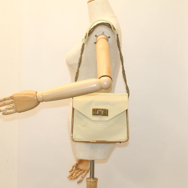 Chloe Chain Sally Shoulder Bag Leather Beige yk8515
