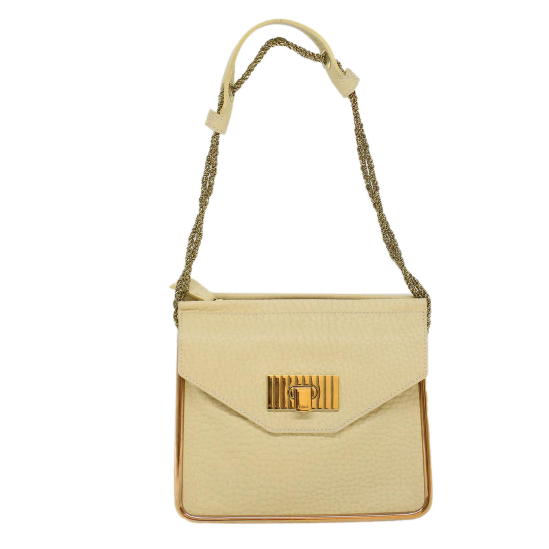 Chloe Chain Sally Shoulder Bag Leather Beige yk8515