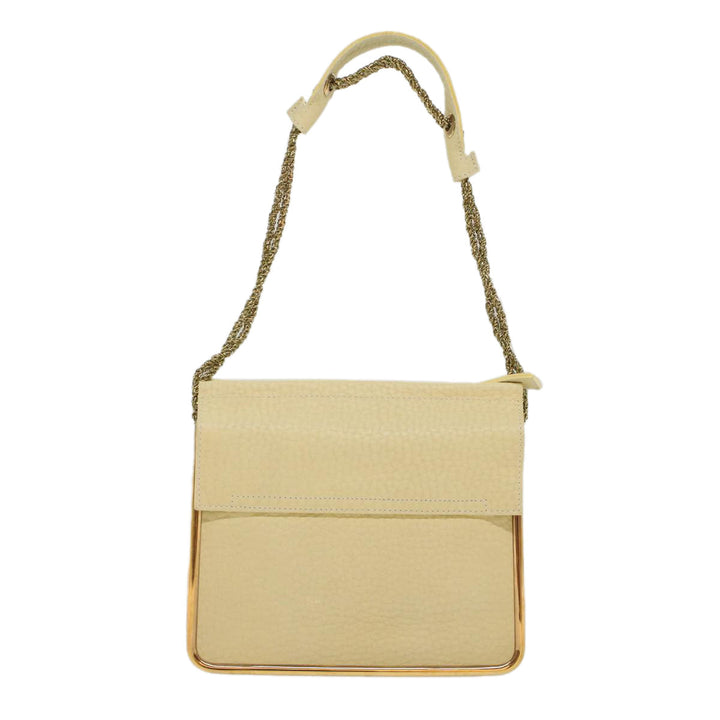 Chloe Chain Sally Shoulder Bag Leather Beige yk8515
