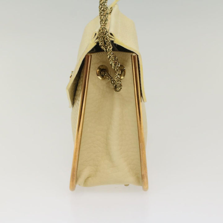 Chloe Chain Sally Shoulder Bag Leather Beige yk8515