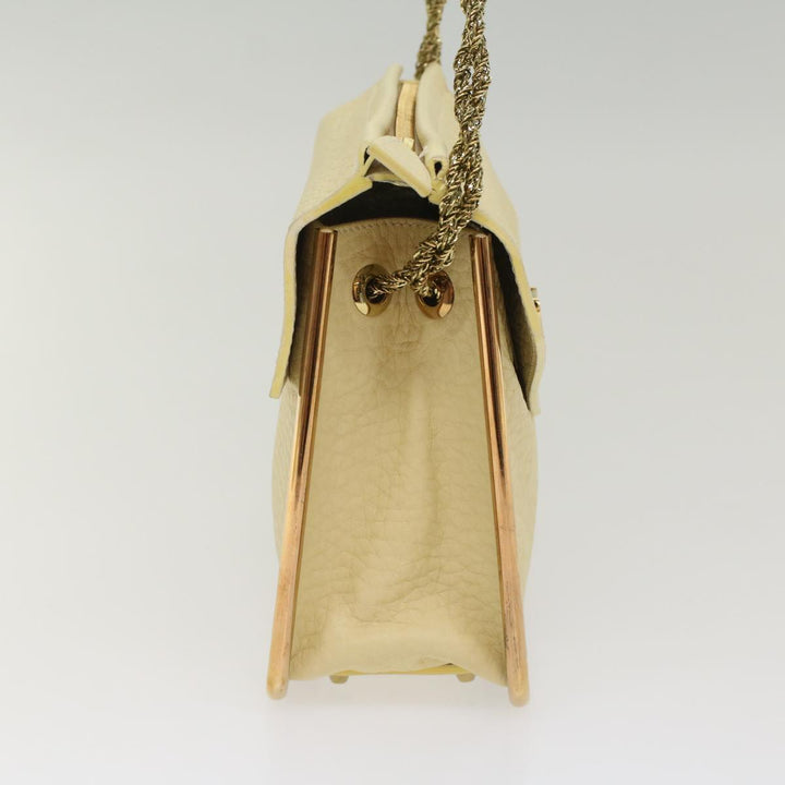 Chloe Chain Sally Shoulder Bag Leather Beige yk8515