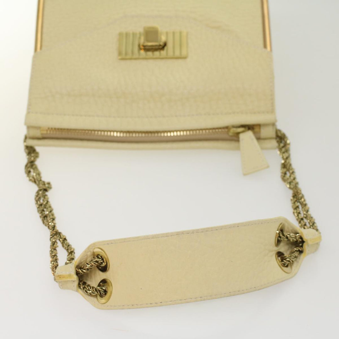 Chloe Chain Sally Shoulder Bag Leather Beige yk8515