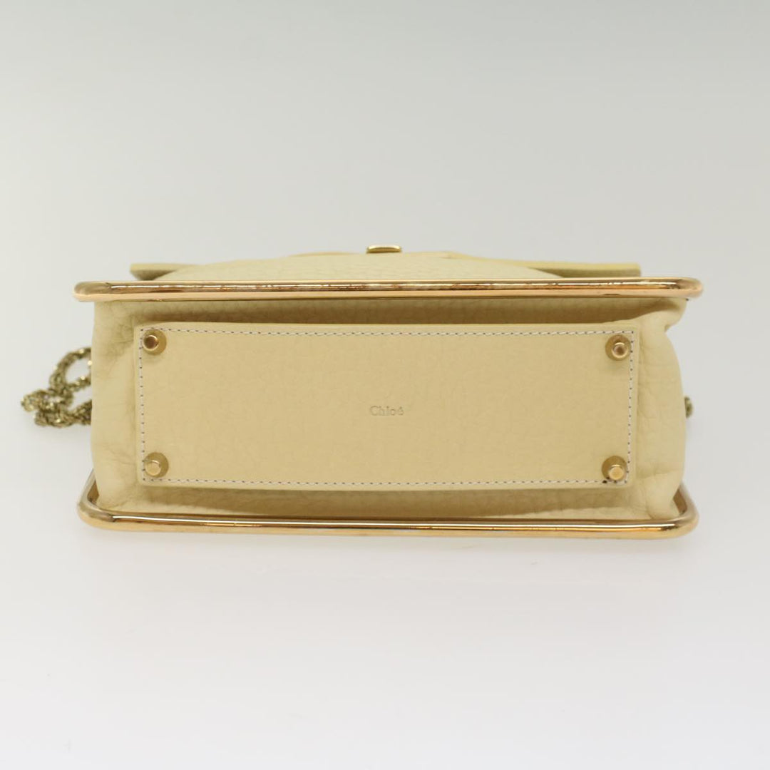 Chloe Chain Sally Shoulder Bag Leather Beige yk8515
