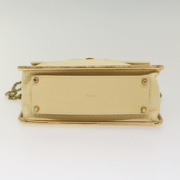 Chloe Chain Sally Shoulder Bag Leather Beige yk8515