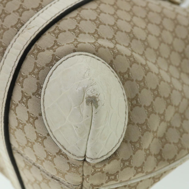 Celine Macadam Canvas Tote Bag Beige Auth yk8665