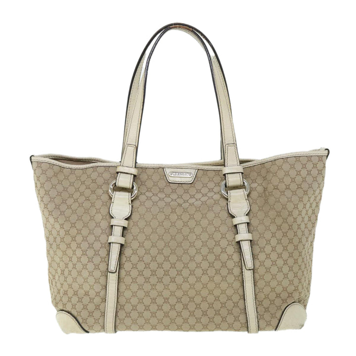 Celine Macadam Canvas Tote Bag Beige Auth yk8665