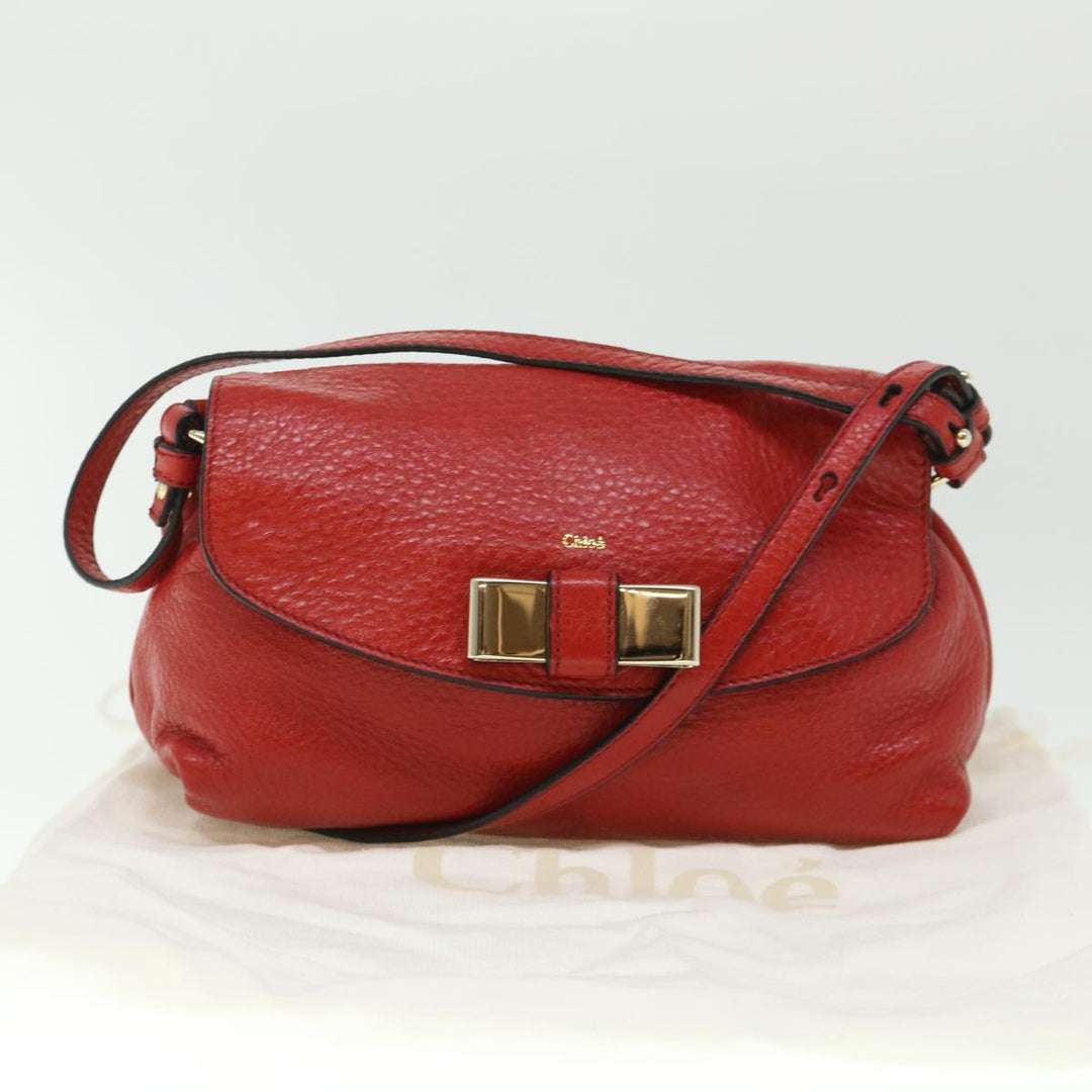 Chloe Accessory Pouch Leather 2way Red yk8693