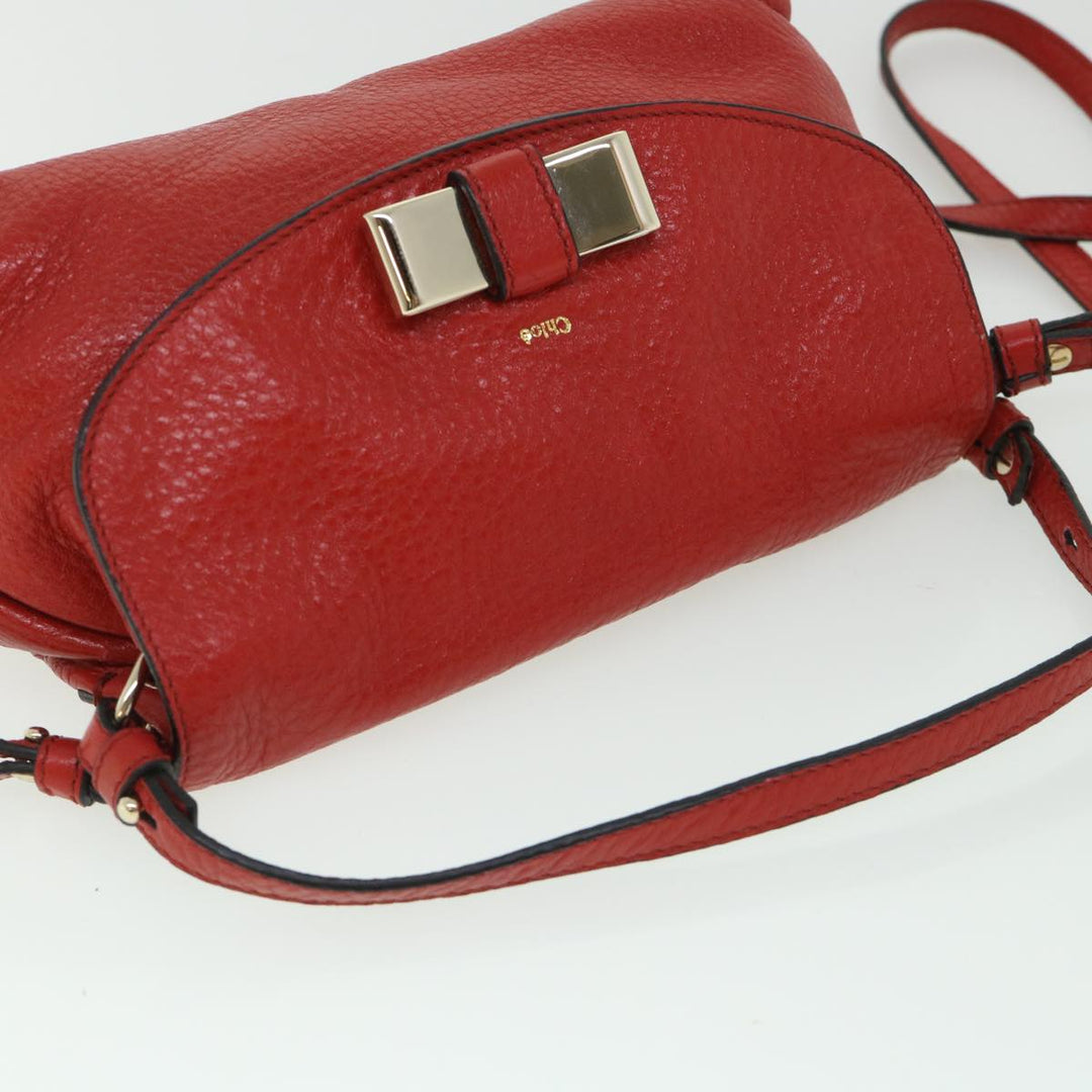 Chloe Accessory Pouch Leather 2way Red yk8693
