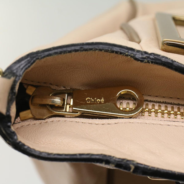 Chloe Etel Hand Bag Leather 2way Beige 03-13-50-65 yk8722
