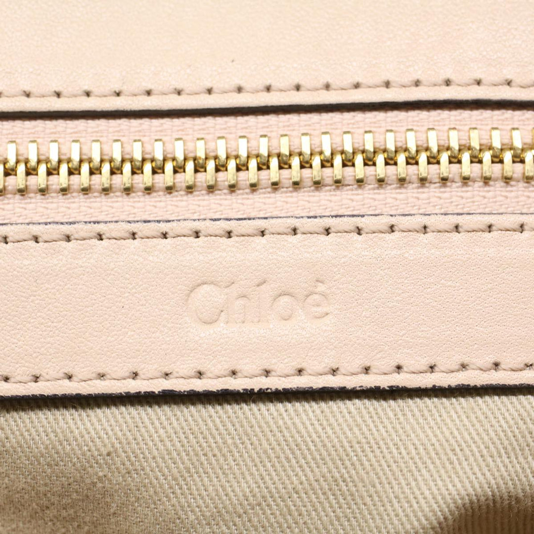 Chloe Etel Hand Bag Leather 2way Beige 03-13-50-65 yk8722