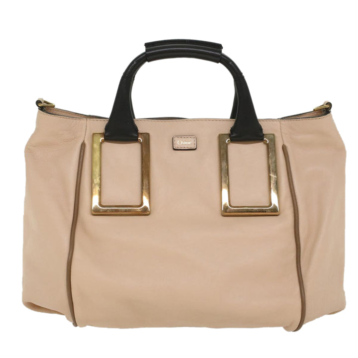 Chloe Etel Hand Bag Leather 2way Beige 03-13-50-65 yk8722
