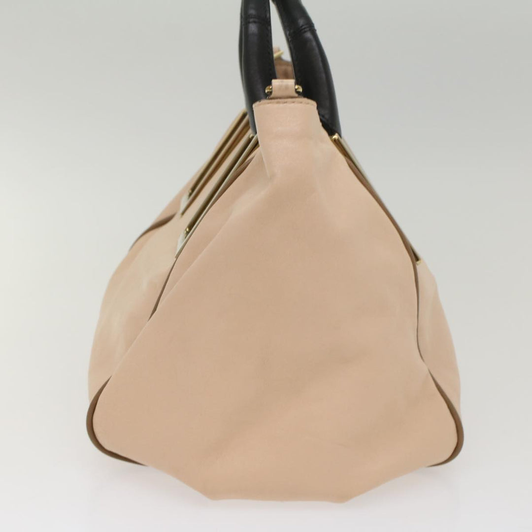 Chloe Etel Hand Bag Leather 2way Beige 03-13-50-65 yk8722