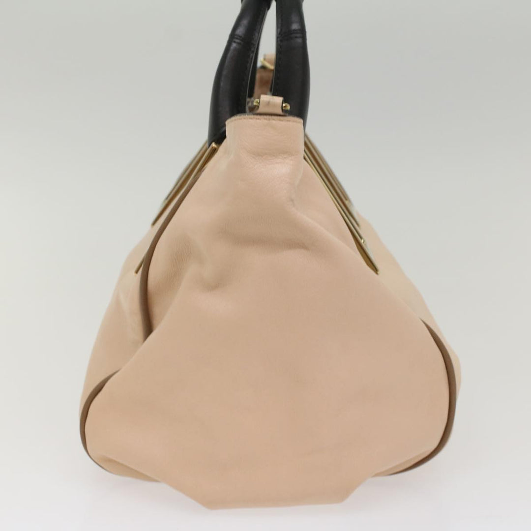 Chloe Etel Hand Bag Leather 2way Beige 03-13-50-65 yk8722