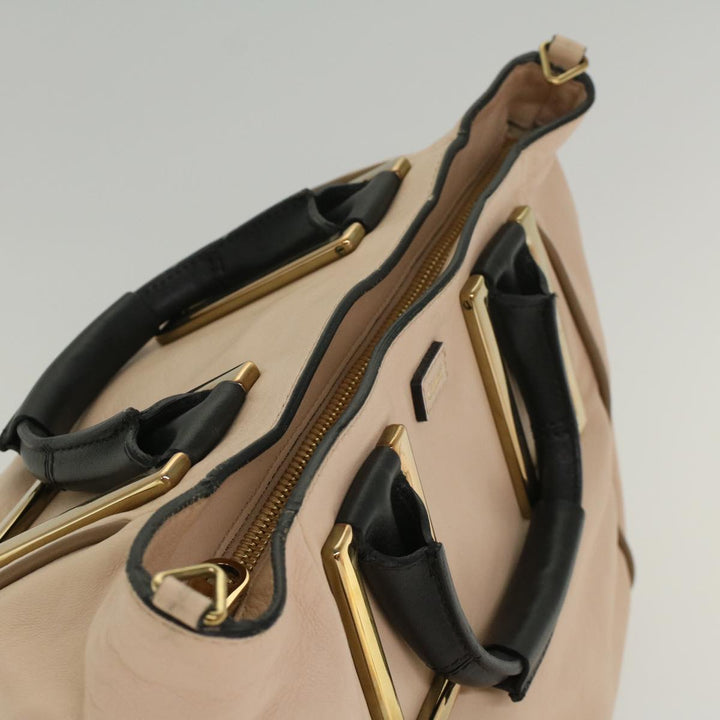 Chloe Etel Hand Bag Leather 2way Beige 03-13-50-65 yk8722