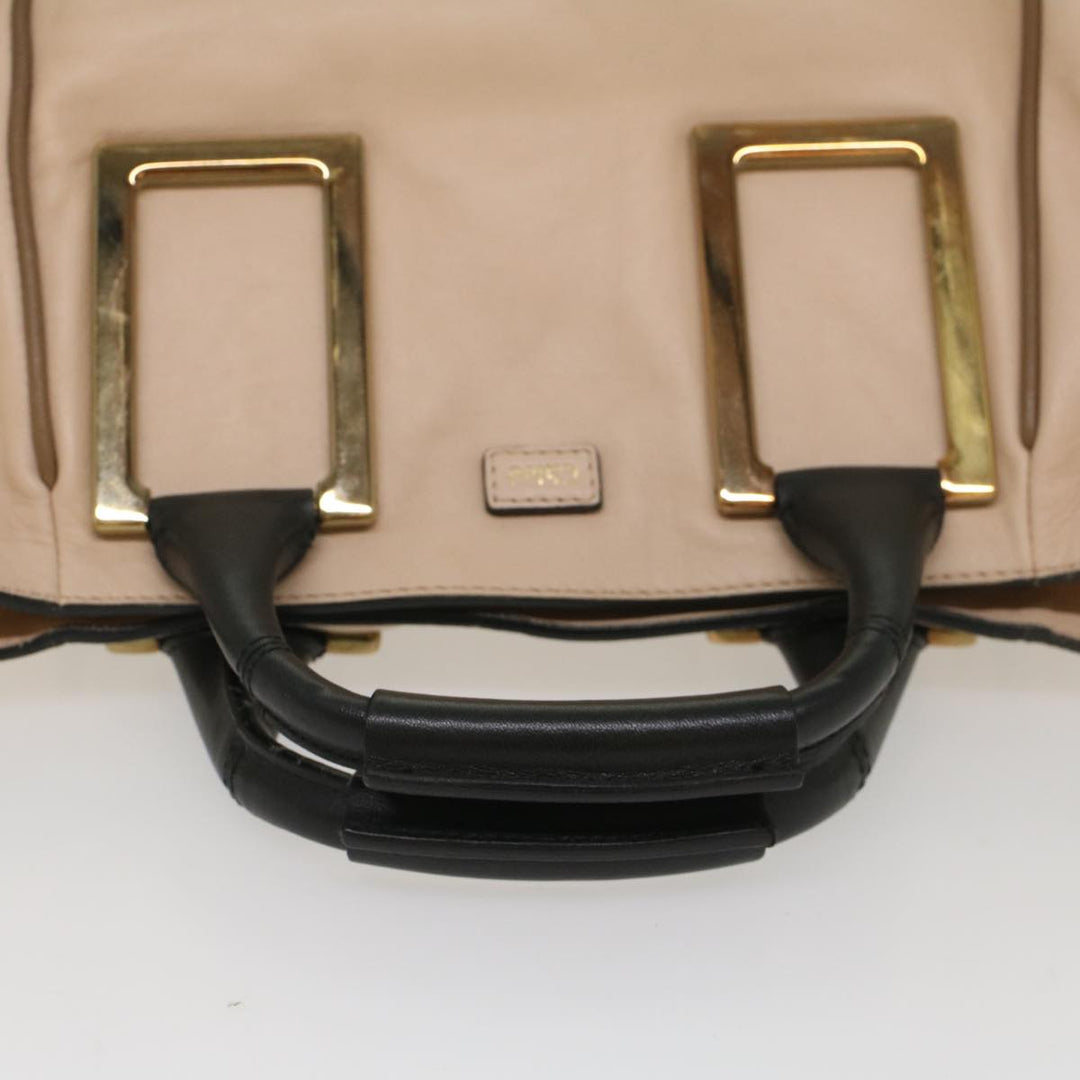 Chloe Etel Hand Bag Leather 2way Beige 03-13-50-65 yk8722